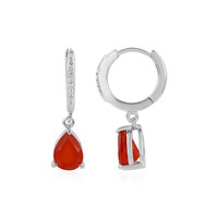 Roter Onyx-Silberohrringe