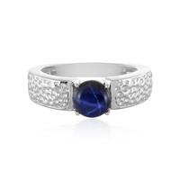 Blauer Stern-Saphir-Silberring