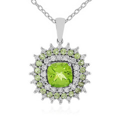 Peridot-Silberhalskette