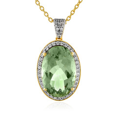 Grüner Amethyst-Silberhalskette