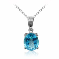 Paraiba-Topas-Silberhalskette