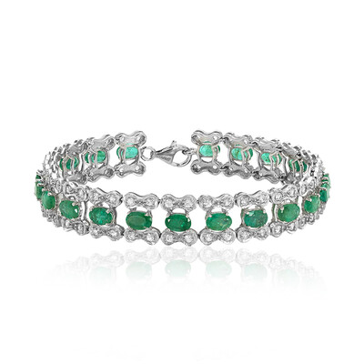 Sambia-Smaragd-Silberarmband