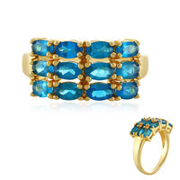 Neonblauer Apatit-Silberring