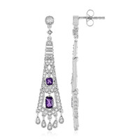 Sambia-Amethyst-Silberohrringe