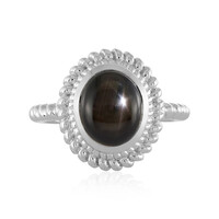 Schwarzer Stern-Saphir-Silberring