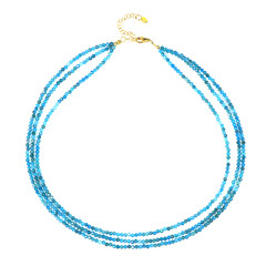 Neonblauer Apatit-Silberhalskette
