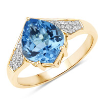 Schweizblauer Topas-Goldring (SUHANA)