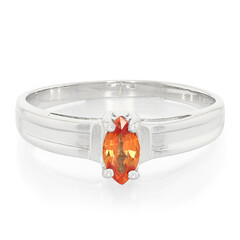 Oranger Saphir-Silberring