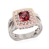Pinkfarbener Zirkon-Silberring (Dallas Prince Designs)