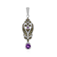 Sambia-Amethyst-Silberanhänger