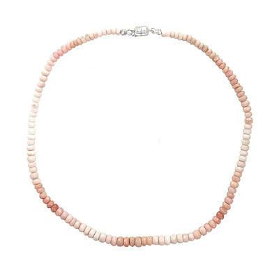 Pinkfarbener Opal-Silberhalskette