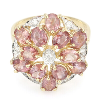 Nicht erhitzter Padparadscha-Saphir-Goldring (AMAYANI)