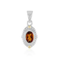 Madeira-Citrin-Silberanhänger mit Gold (Granulieren)