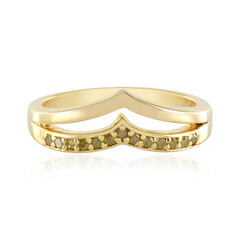 Gelber I3 Diamant-Silberring