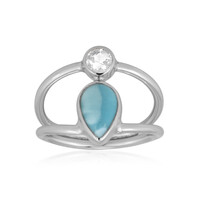 Larimar-Silberring (Bali Barong)