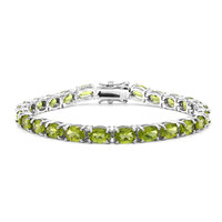 Burmesischer Peridot-Silberarmband