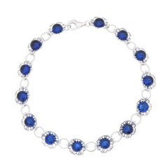 Blauer Kolumbianischer Bernstein-Silberarmband