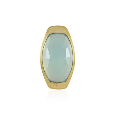 Aqua-Chalzedon-Silberanhänger (MONOSONO COLLECTION)