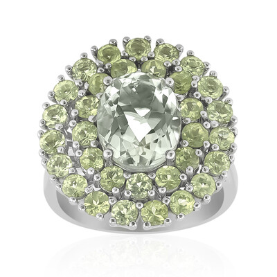 Grüner Amethyst-Silberring