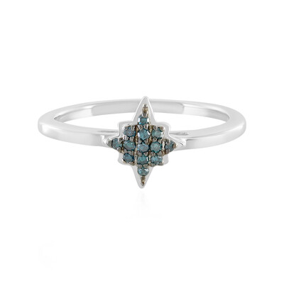 Blauer SI1 Diamant-Silberring
