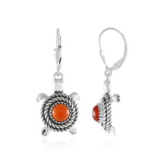 Roter Onyx-Silberohrringe (Desert Chic)