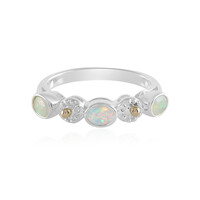 Welo-Opal-Silberring mit Gold (Granulieren)