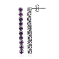 Sambia-Amethyst-Silberohrringe