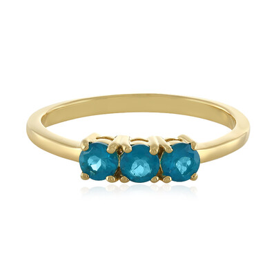 Neonblauer Apatit-Silberring