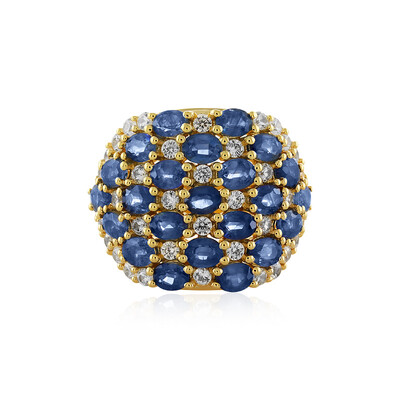 Blauer Saphir-Silberring