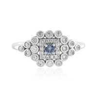 Nicht erhitzter Blauer Ceylon-Saphir-Silberring