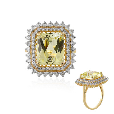 Kanariengelber Kunzit-Goldring