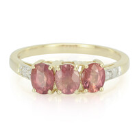Nicht erhitzter Padparadscha-Saphir-Goldring
