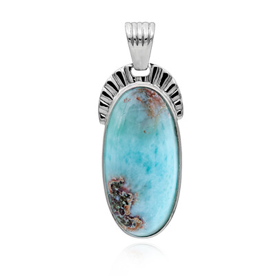 Kupfer-Larimar-Silberanhänger