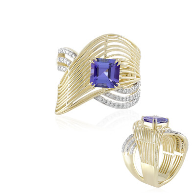 AAA-Tansanit-Goldring (Ornaments by de Melo)