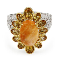 Orange Stachelauster-Silberring (Dallas Prince Designs)