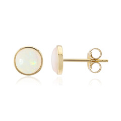 Weißer Opal-Goldohrringe