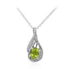 Burmesischer Peridot-Silberhalskette