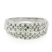Waldgrüner Diamant-Silberring