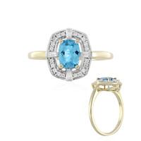 Schweizblauer Topas-Goldring (Adela Gold)