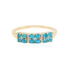 Neonblauer Apatit-Silberring