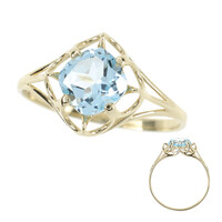 Himmelblauer Topas-Goldring