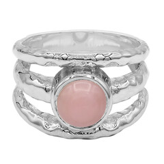 Pinkfarbener Opal-Silberring