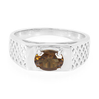 Cognac-Quarz-Herren-Silberring