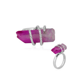 Mehrfarbiger Quarz-Silberring