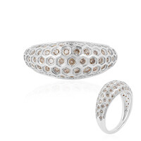 I2 Champagner-Diamant-Silberring (de Melo)