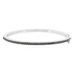 Schwarzer Diamant-Silberarmreif