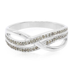 Champagner-Diamant-Silberring
