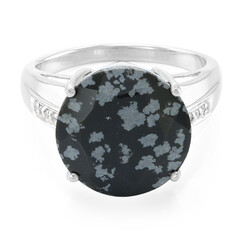 Schneeflocken-Obsidian-Silberring