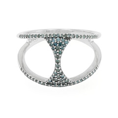 Blauer Diamant-Silberring