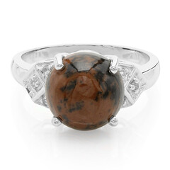 Mahagoni-Obsidian-Silberring